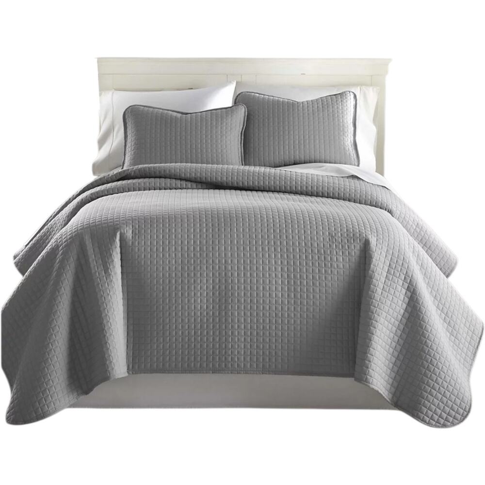 Southshore Fine Linens Oversized Lightweight 2 Pc Quilt Set Gray Twin